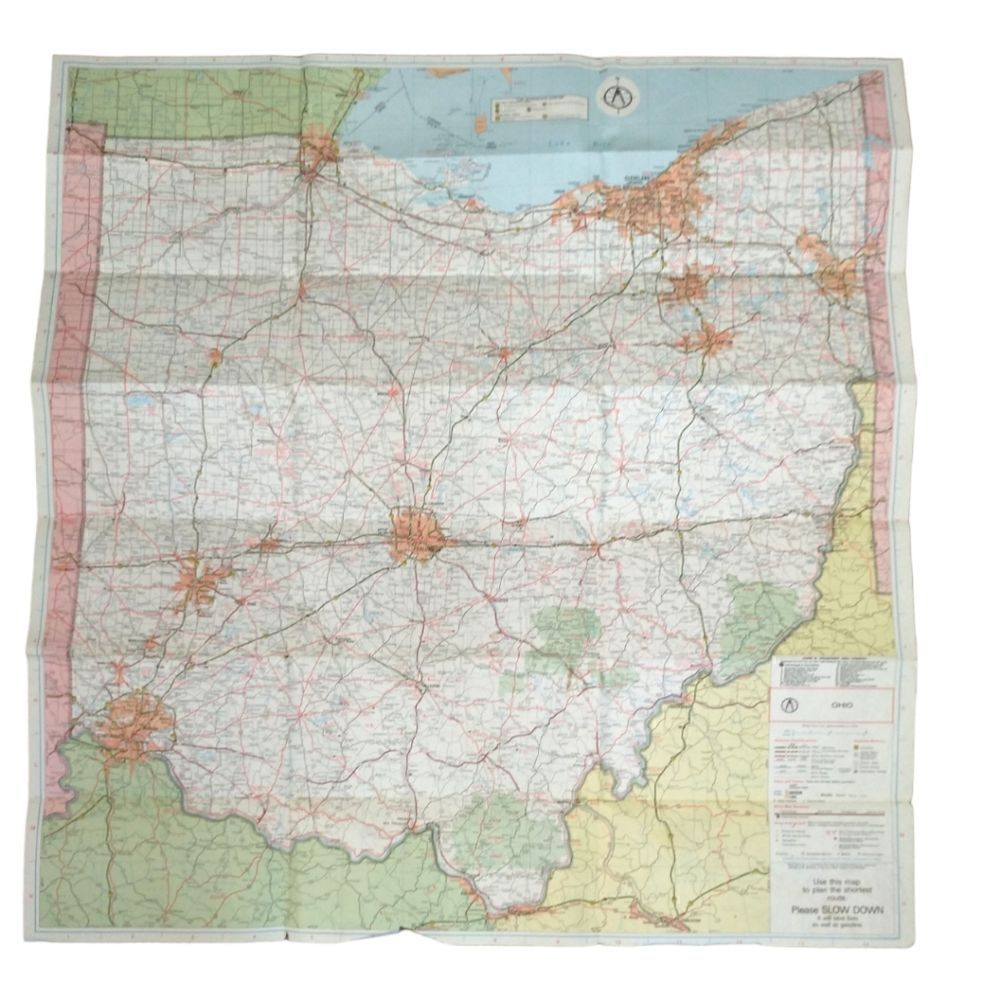 Vintage Rand McNally Ohio Road Map Travel Atlas Folded Highway Map USA Ephemera‎